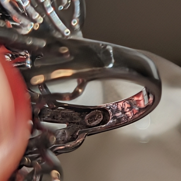 Ornate Tanzenite With Intricate Diamond Accents Sterling Silver Ring - Picture 7 of 11